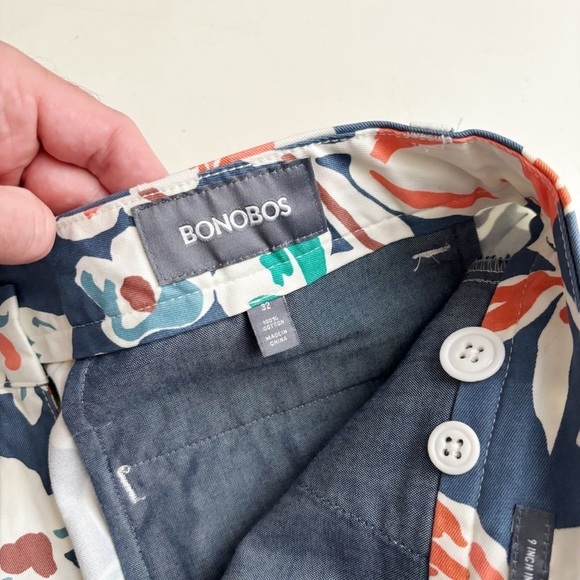 Bonobos Men’s 9” Zambezi Floral Bering Sea Chino Short Size 32 - Picture 6 of 9